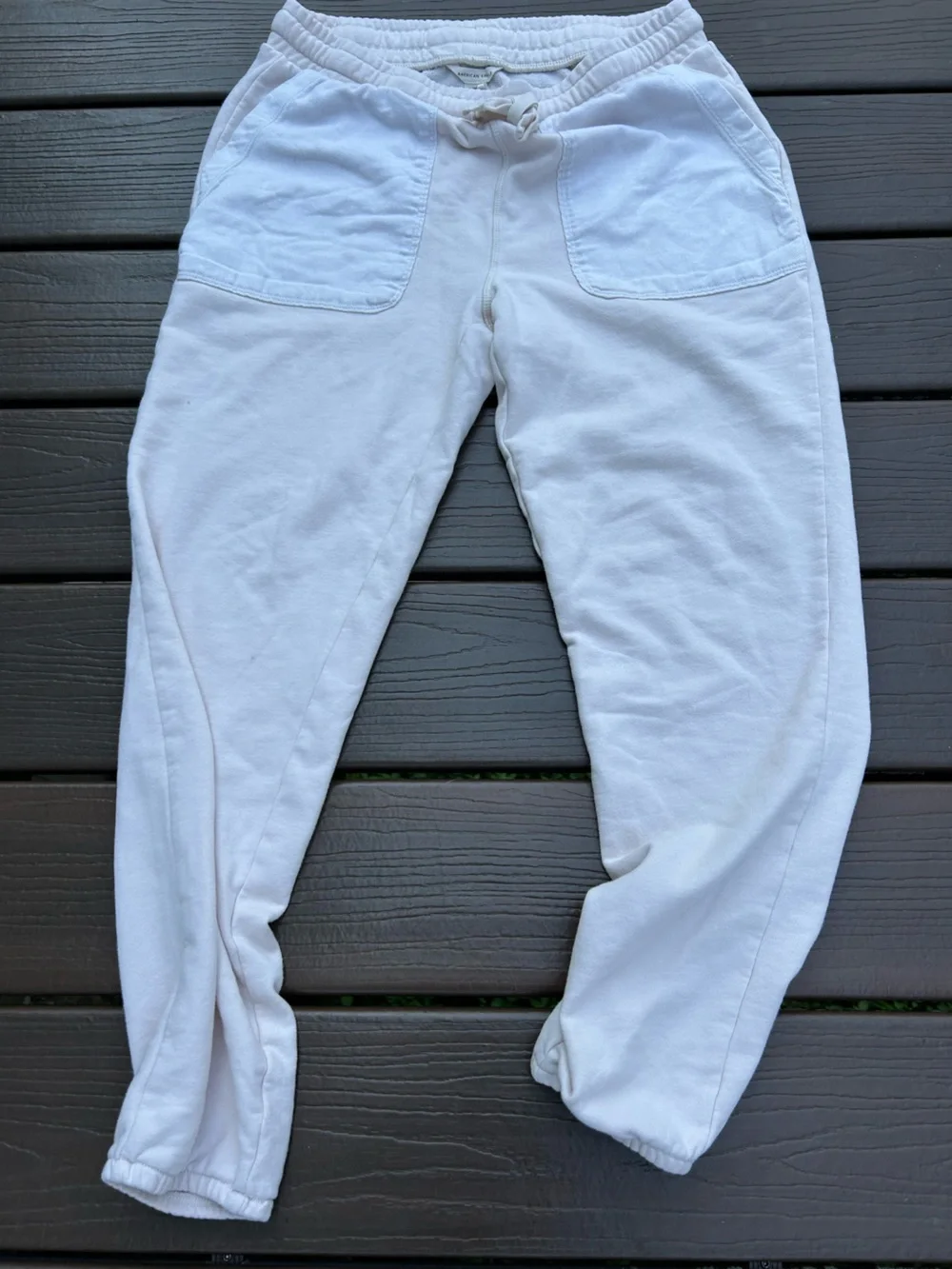 American Eagle Outfitters Cream Quilted Jogger Pants
